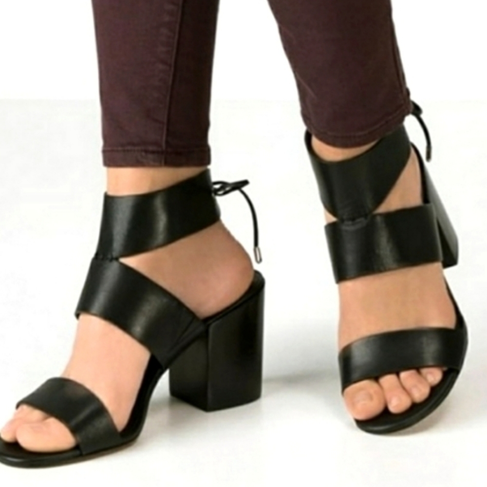 Rebecca Minkoff Black Strappy Block Heels.New Condition